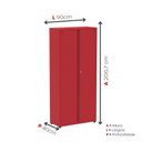 Ver imagem 3 de Armário de Aço Industrial 2 Portas 4 Prateleiras Cinza/Vermelho