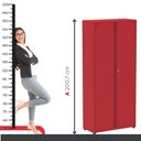 Ver imagem 4 de Armário de Aço Industrial 2 Portas 4 Prateleiras Cinza/Vermelho