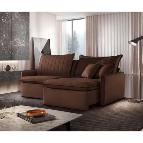 Sofá-cama Retrátil e Reclinável 260cm Madri - Movenzo Estofados