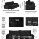 Ver imagem 3 de Sofá Bahia Modular 6 Lugares 290cm com Molas Retrátil e Reclinável Yescasa Preto