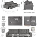 Ver imagem 3 de Sofá Bahia Modular 6 Lugares 290cm com Molas Retrátil e Reclinável Yescasa Cinza