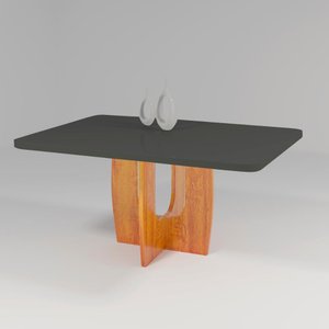 Mesa Roma 130x90 MDF/Vidro Bom Pastor