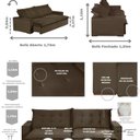Ver imagem 3 de Sofá Modular Bahia 5 Lugares 250cm com Molas Retrátil e Reclinável Yescasa Marrom