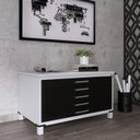 Ver imagem 1 de Mapoteca Mont 5 Gavetas 71,3cm x 120,4cm Aço Cinza/Preto