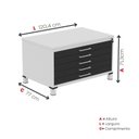 Ver imagem 3 de Mapoteca Mont 5 Gavetas 71,3cm x 120,4cm Aço Cinza/Preto