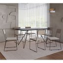 Ver imagem 2 de Cadeira de Jantar Estofada Málaga Veludo para Sala de Jantar Cozinha Mesa Conforto - Bege