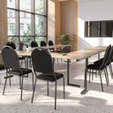 Ver imagem 3 de Kit 10 Cadeiras para Escritório Auditório Hotel Fixa Empilhável Preto