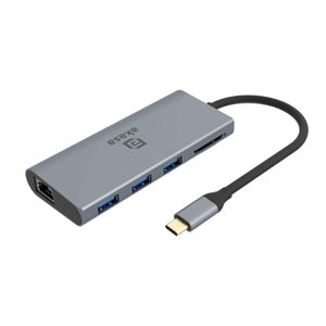 Adaptador Conversor Usb-c para Hdmi, Vga, 3 Portas Usb, Leitor de Cartão, Usb-c, Rj45, Hdmi, Akasa