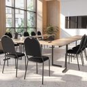 Ver imagem 5 de Kit 15 Cadeiras para Escritório Auditório Hotel Fixa Empilhável Preto