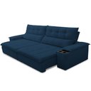 Ver imagem 2 de Sofá Retrátil Reclinável para Sala de Estar Living 250cm Ártico F04 Veludo Azul - Lyam Decor