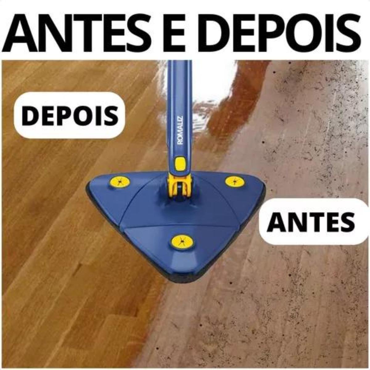 Mop Limpeza 360 Triangular Giratório Ajustável, Lava e Seca, - 6