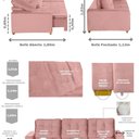 Ver imagem 3 de Sofá Manaus Modular 6 Lugares 305cm Retrátil e Reclinável Yescasa Rosa Rose