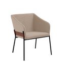 Ver imagem 1 de Poltrona Jobim Base em Aço 77cm x 61cm x 64cm Bege/Cinza/Marrom