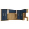 Quarto Modular Kappesberg Adapt Nogueira/azul Profundo 12 Peças 470cm X 290cm - 1