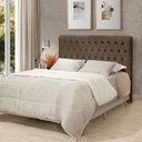 Ver imagem 1 de Cabeceira Cama King Estofada 1,93 - Inca Veludo Marrom