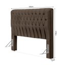 Ver imagem 4 de Cabeceira Cama King Estofada 1,93 - Inca Veludo Marrom