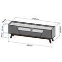 Ver imagem 4 de Rack para Tv até 70 Polegadas Evans 2 Portas 1 Gaveta Preto Fosco/nature - Pnr Móveis