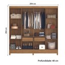 Ver imagem 3 de Guarda Roupas Casal 8 Portas 2 Gavetas Marajó Moval Freijo Cinza