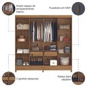Ver imagem 4 de Guarda Roupas Casal 8 Portas 2 Gavetas Marajó Moval Freijo Cinza