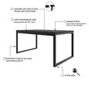 Ver imagem 5 de Mesa de Jantar Yon 160cm x90cm x77 cm Marrom/Terracota/Preta
