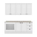 Ver imagem 7 de Cozinha Modulada 200cm para Forno de Embutir com Tampo 8 Portas 3 Gavetas Americana Henn - Branco/ca