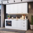 Ver imagem 1 de Cozinha Modulada 200cm para Forno de Embutir com Tampo 8 Portas 3 Gavetas Americana Henn - Branco/ca
