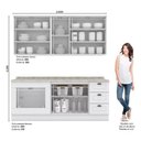 Ver imagem 2 de Cozinha Modulada 200cm para Forno de Embutir com Tampo 8 Portas 3 Gavetas Americana Henn - Branco/ca