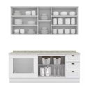 Ver imagem 6 de Cozinha Modulada 200cm para Forno de Embutir com Tampo 8 Portas 3 Gavetas Americana Henn - Branco/ca