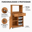 Ver imagem 7 de Fruteira para Cozinha 3 Cestos 1 Porta 1 Gaveta com Rodízios Fortaleza Espresso Móveis