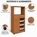 Ver imagem 5 de Fruteira para Cozinha 3 Cestos 1 Porta 1 Gaveta com Rodízios Fortaleza Espresso Móveis