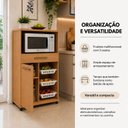 Ver imagem 6 de Fruteira para Cozinha 3 Cestos 1 Porta 1 Gaveta com Rodízios Fortaleza Espresso Móveis