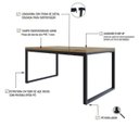 Ver imagem 6 de Mesa de Jantar Yon 160cm x90cm x77 cm Marrom/Vermont Oak/Preto