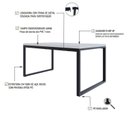 Ver imagem 5 de Mesa de Jantar Yon 160cm x90cm x77 cm Branco/Preto