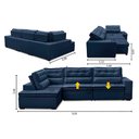 Ver imagem 2 de Sofá de Canto Retrátil e Reclinável com Molas 3,00x2,00 Esq Viena Suede Azul Mirra Decor