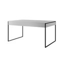 Ver imagem 5 de Mesa Jantar Industrial Retangular Branca 137X90Cm Base Ferro Preto C/4 Cadeiras Pretas Cor: Branco