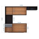 Ver imagem 3 de Cozinha Suspensa Mel 180cm com Balcão Preto/cinza Platinum e Tampo Mdp - Poquema