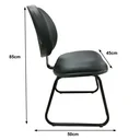 Ver imagem 2 de Cadeira Executiva Lisa Base Trapézio – Corino Preto