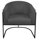 Ver imagem 2 de Kit 02 Poltronas Luiza Base de Ferro Preto Factor Preto e Linho - Adj Decor Poltrona Kit 2 , Kit 2 P