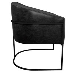 Kit 02 Poltronas Luiza Base de Ferro Preto Factor Preto e Linho - ADJ Decor POLTRONA KIT 2 , KIT 2 P - 5