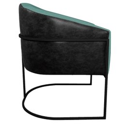 Kit 02 Poltronas Luiza Base de Ferro Preto Factor Preto e Linho - ADJ Decor POLTRONA KIT 2 , KIT 2 P - 12