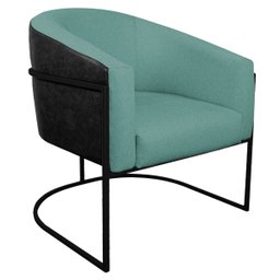 Kit 02 Poltronas Luiza Base de Ferro Preto Factor Preto e Linho - ADJ Decor POLTRONA KIT 2 , KIT 2 P - 11