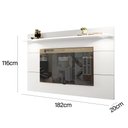 Ver imagem 3 de Painel Suspenso Dubai p/TV50" c/Luz LED e Prateleira Branco