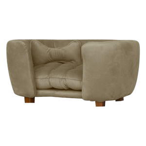 Poltrona Cama Pet Baby Hanna Estofada Tecido Veludo:capuccino