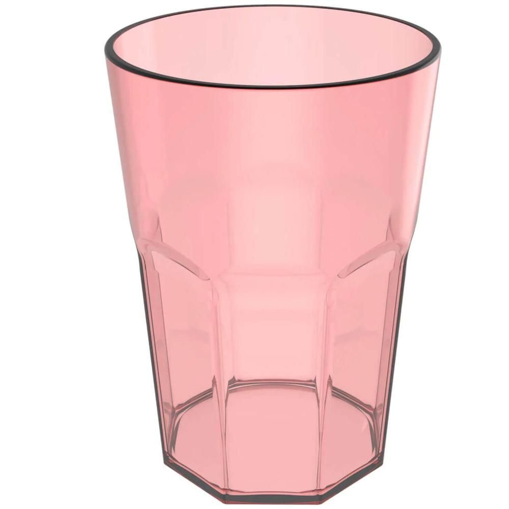 Kit 12 Copos Plásticos Rosa Quartzo 400ml Água Suco Bebidas ou Translúcido - 2
