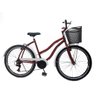Bicicleta Aro 26 Feminina Retro Beach - 6 Marcha - Com Cesta creme - 6