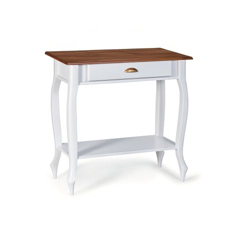 Bancada Aparador Mini Lavabo 1 Gaveta Pés Luiz Xv Dália 3062 Linz Móveis - Branco/imbuia Glazer