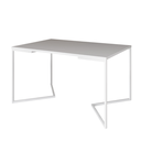 Ver imagem 1 de Mesa de Jantar Industrial Base De Ferro Branco em V Tampo 137x90 Branco