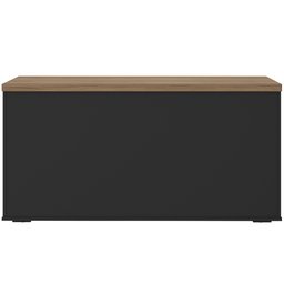 Balcão para Escritório 04 Portas 160cm com Chaves Unik A02 Nogal Preto - Lyam Decor - 9