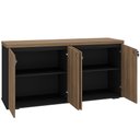 Ver imagem 6 de Balcão para Escritório 04 Portas 160cm com Chaves Unik A02 Nogal Preto - Lyam Decor