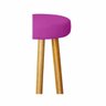 Kit 6 Banqueta Alta elegance Bar Balcão Cozinha Bancada Pé Castanho Suede Pink - Móveis Mafer - 3